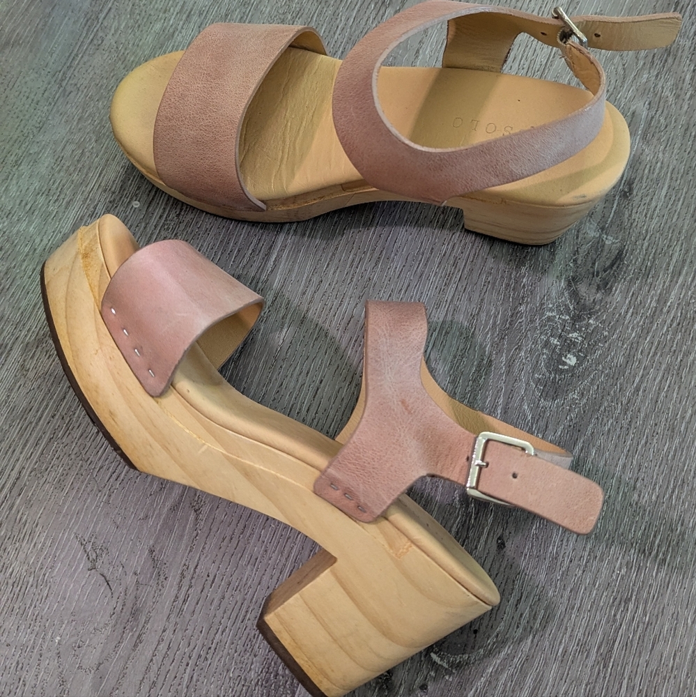 Nisolo Open Toe Clog Desert Rose Size 6.5